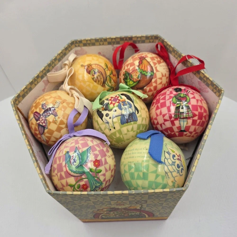 Jim Shore 12 Days Of Christmas Ornament Set 2006 Enesco 14 Ball‎ Ornaments Box